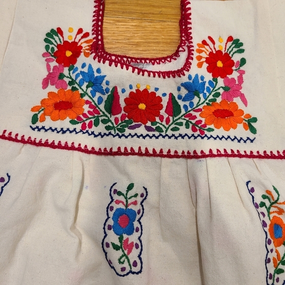 Artesanias Mickey Traditional Mexican Huipil Embroidered Dress - Picture 2 of 6